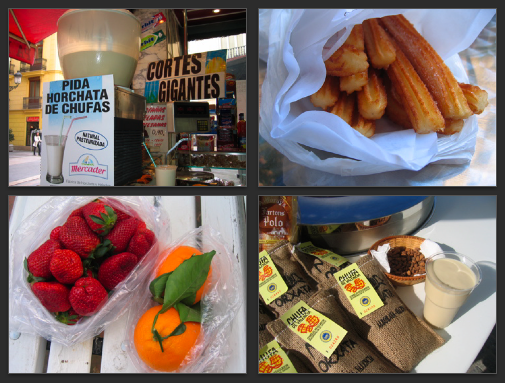 horchata churros frutas orxata